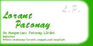 lorant patonay business card