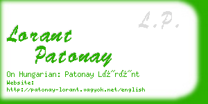 lorant patonay business card